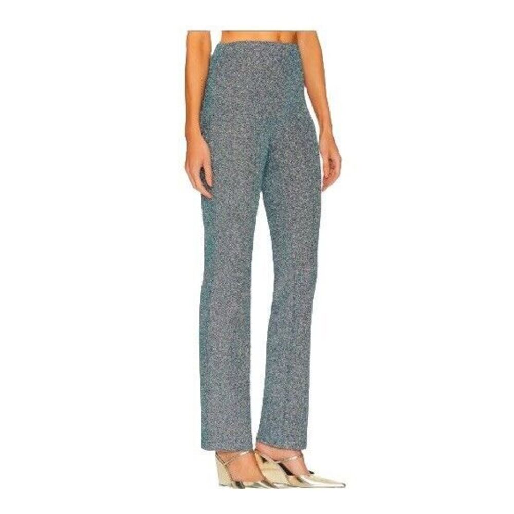 NEW L'ACADAMIE Tie KNIT METALLIC Slim PANTS Deep Sea Blue Revolve Women‎ Small